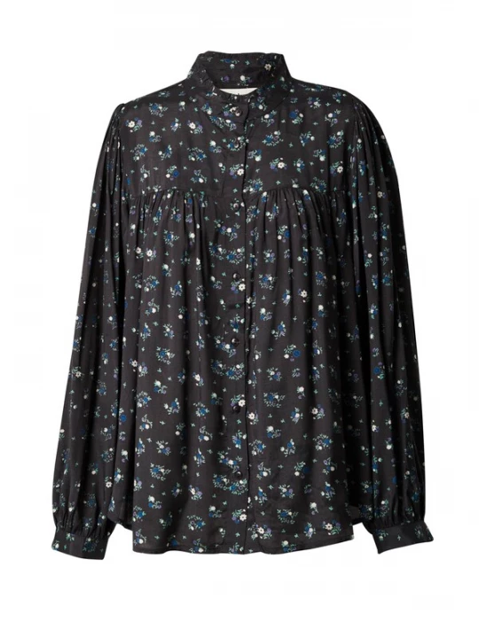 Foto van product Lollys Laundry Blouse 'Cara' blauw / lichtgroen / lila / zwart