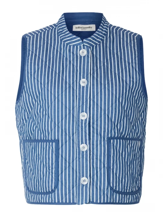 Foto van product Lollys Laundry Bodywarmer 'Cairo' blauw / wit