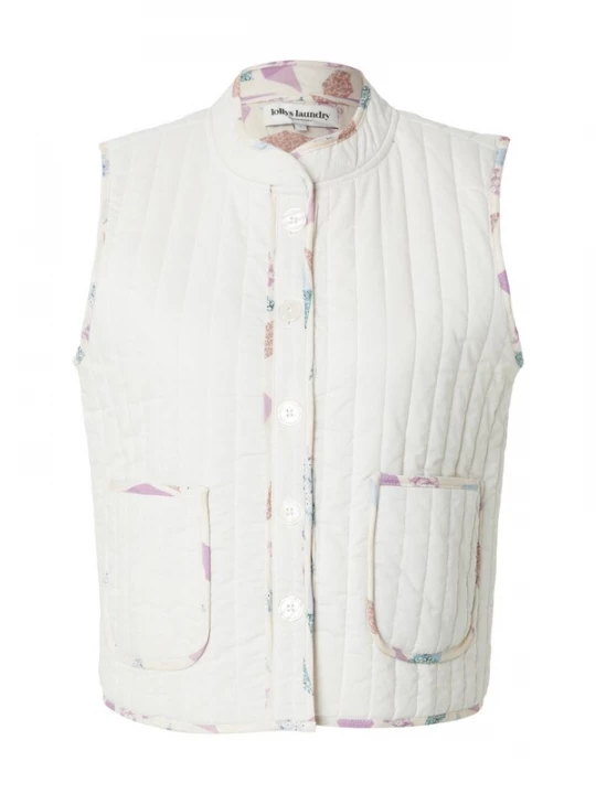 Foto van product Lollys Laundry Bodywarmer 'Cairo' crème / donkerbeige / petrol / lavendel