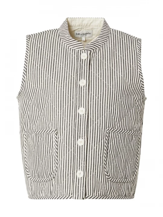 Foto van product Lollys Laundry Bodywarmer 'Cairo' zwart / natuurwit