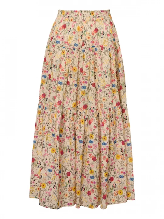 Foto van product Lollys Laundry Rok 'Sunset' beige / blauw / geel / spar