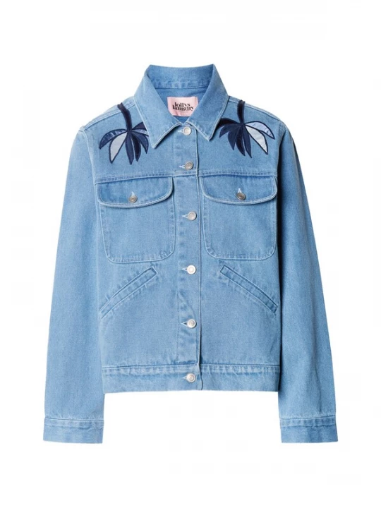 Foto van product Lollys Laundry Tussenjas 'Bird' blauw / navy / blauw denim / wit