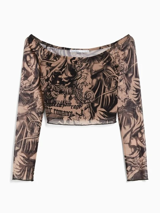 Foto van product Longsleeve Bershka donkerroze