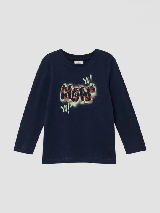 Foto van product Longsleeve met print op voorkant s.Oliver blauw
