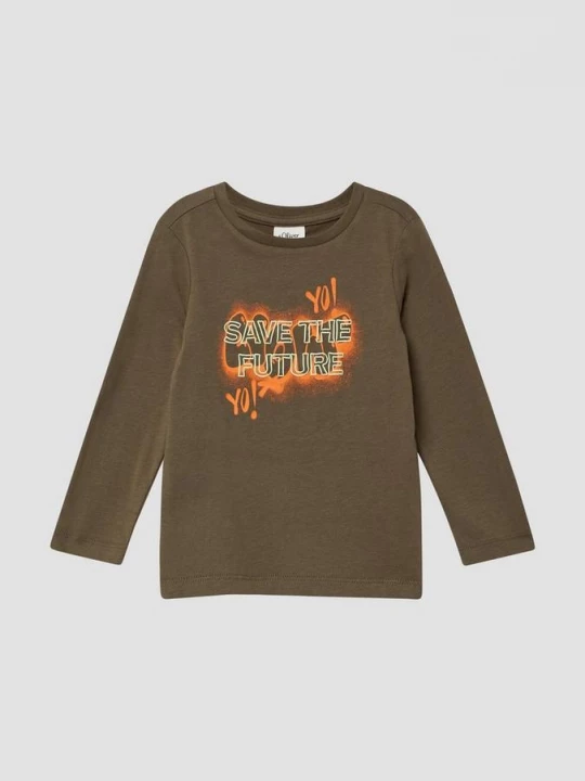 Foto van product Longsleeve met print op voorkant s.Oliver bruin