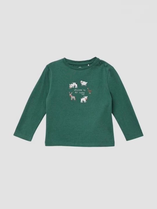 Foto van product Longsleeve met print op voorkant s.Oliver groen
