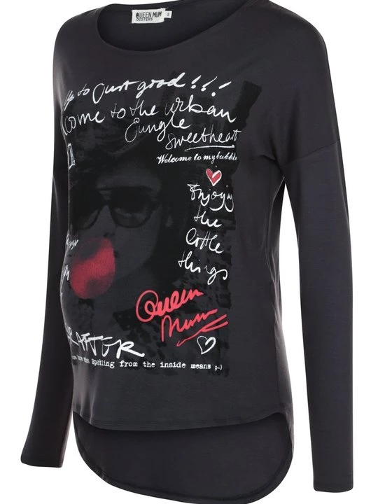 Foto van product Longsleeve Queen Mum donkergrijs