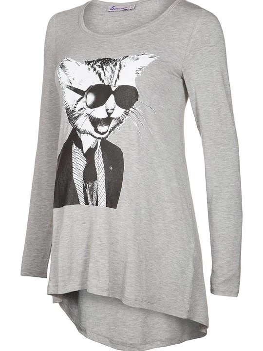 Foto van product Longsleeve Queen Mum grijs gemêleerd