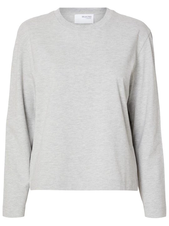 Foto van product Longsleeve Selected lichtgrijs gemêleerd