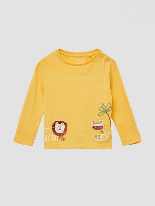 Foto van product Longsleeve van katoen met artwork s.Oliver geel