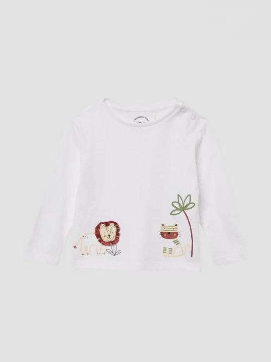 Foto van product Longsleeve van katoen met artwork s.Oliver wit