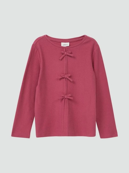 Foto van product Longsleeve van ribstof met strikdetails s.Oliver roze