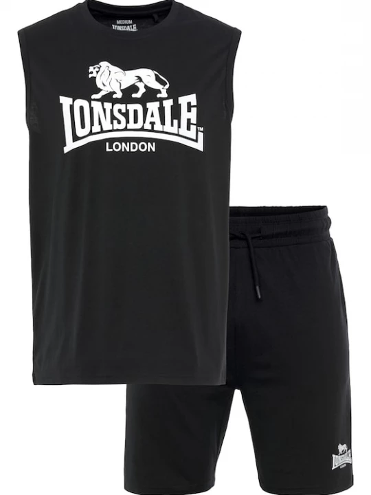 Foto van product LONSDALE Joggingpak 'Allanton' zwart / wit