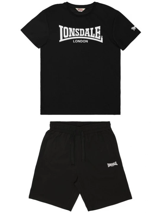 Foto van product LONSDALE Joggingpak 'Dunstan' zwart / wit