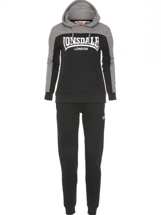 Foto van product LONSDALE Joggingpak grijs / zwart / wit