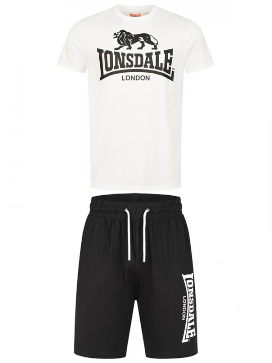 Foto van product LONSDALE Joggingpak 'Mair' zwart / wit