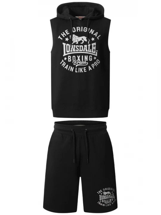 Foto van product LONSDALE Joggingpak 'Shotley' zwart / wit