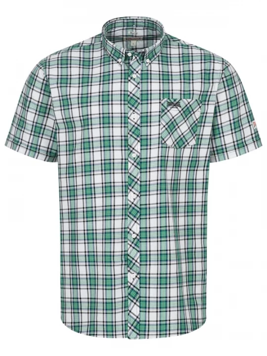 Foto van product LONSDALE Overhemd 'Brixworth' groen / zwart / wit