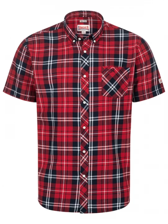 Foto van product LONSDALE Overhemd 'Brixworth' navy / rood / wit