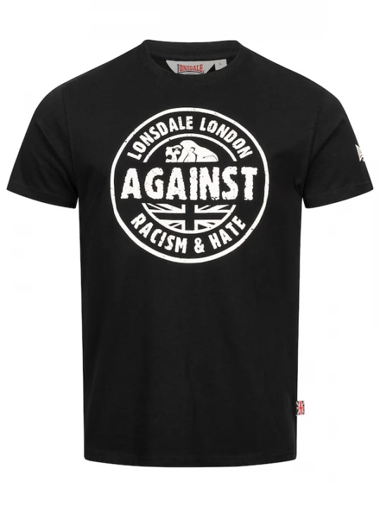 Foto van product LONSDALE Shirt 'Against Racism' zwart / wit