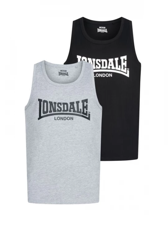 Foto van product LONSDALE Shirt 'Averham' grijs gemêleerd / zwart / wit