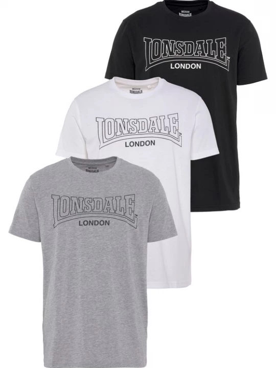 Foto van product LONSDALE Shirt 'Beanley' grijs / zwart / wit