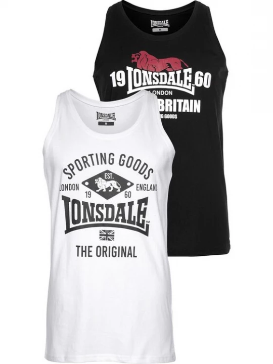 Foto van product LONSDALE Shirt 'Biggin' roestrood / zwart / wit