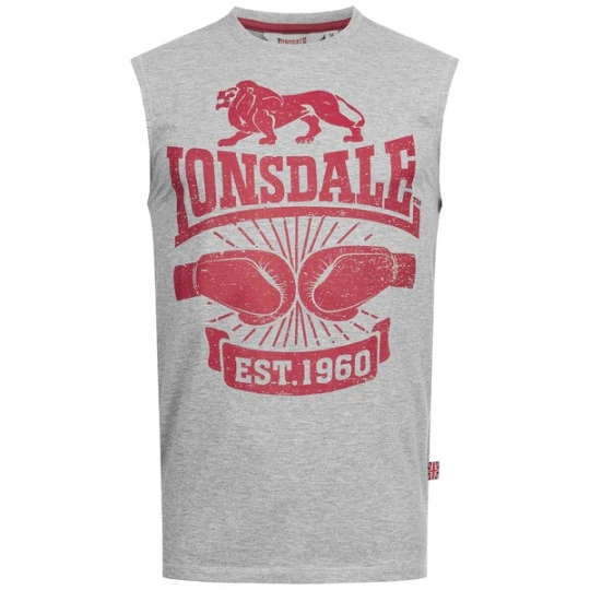 Foto van product LONSDALE Shirt 'Cleator' lichtgrijs / bloedrood