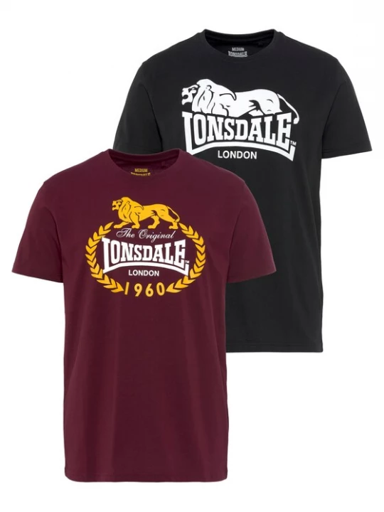 Foto van product LONSDALE Shirt 'Ecclaw' geel / wijnrood / zwart / wit
