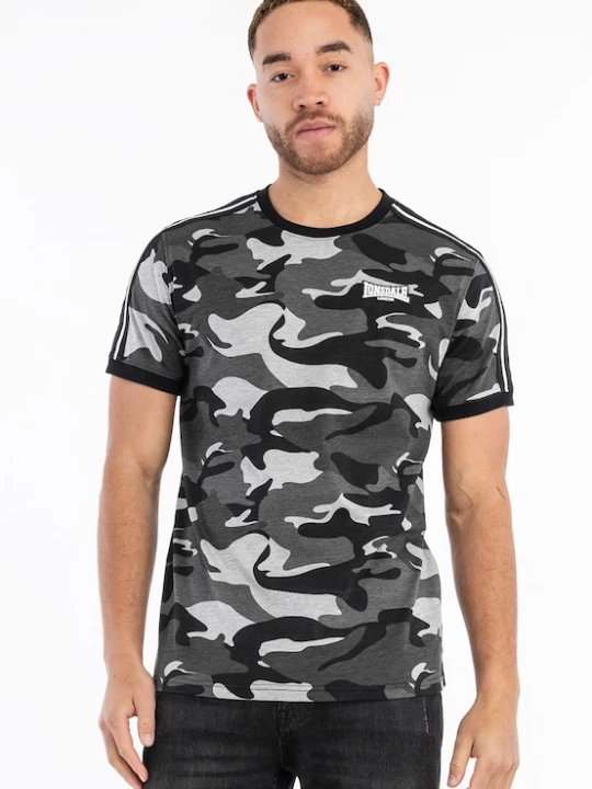 Foto van product LONSDALE Shirt 'Gunnista' grijs / lichtgrijs / zwart / wit