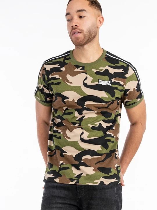 Foto van product LONSDALE Shirt 'Gunnista' lichtbeige / bruin / kaki / zwart