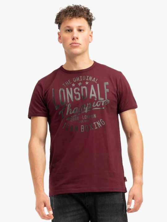 Foto van product LONSDALE Shirt 'HAREHILLS' antraciet / donkerrood