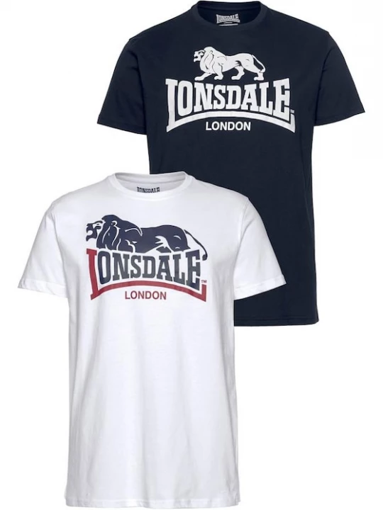 Foto van product LONSDALE Shirt 'Loscoe' marine / donkerrood / wit