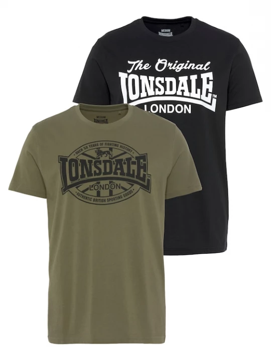 Foto van product LONSDALE Shirt 'Morham' olijfgroen / zwart / wit