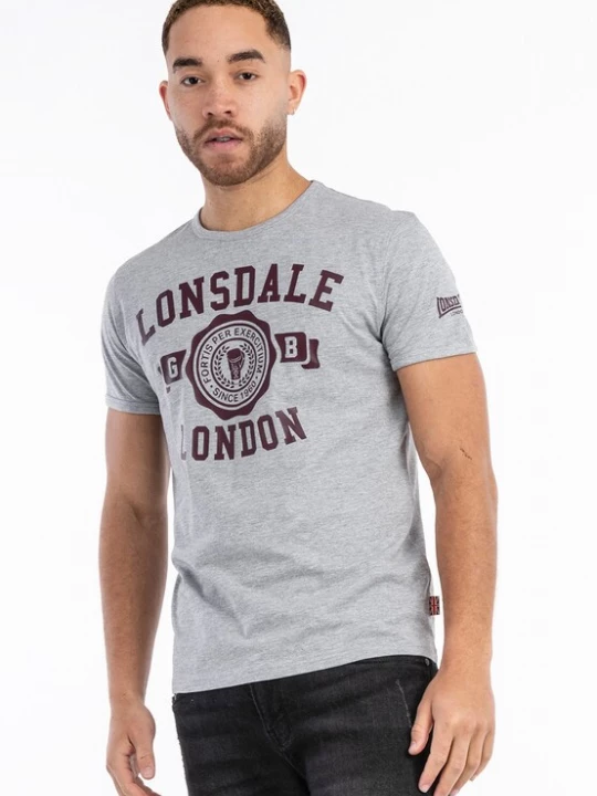 Foto van product LONSDALE Shirt 'Murrister' donkerbruin / grijs gemêleerd
