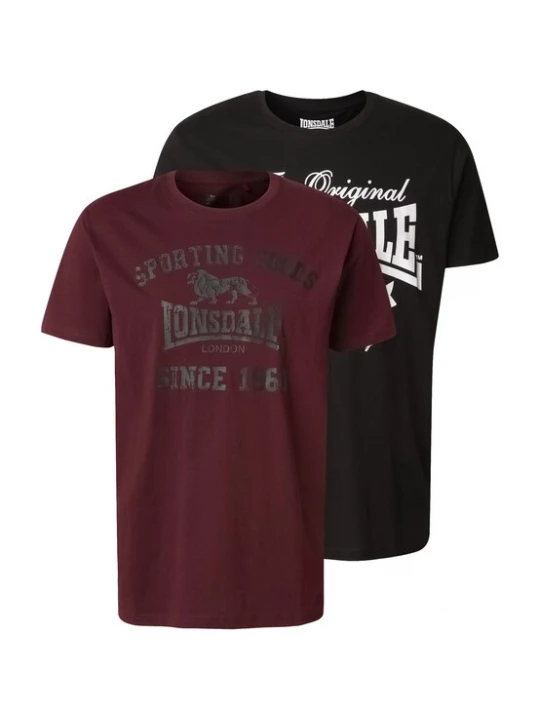 Foto van product LONSDALE Shirt 'Torbay' olijfgroen / bordeaux / zwart / wit