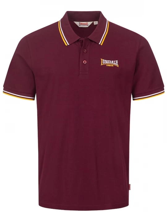 Foto van product LONSDALE Shirt 'Velton' curry / wijnrood / wit