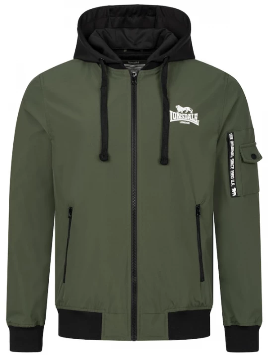 Foto van product LONSDALE Tussenjas olijfgroen / zwart / wit