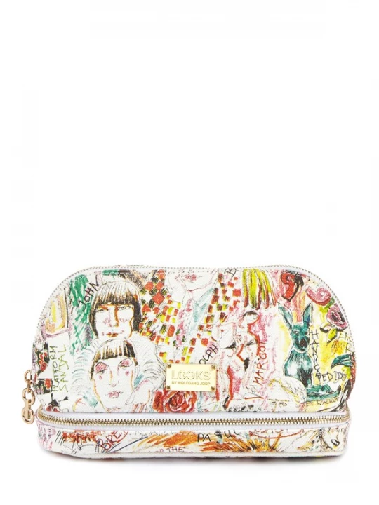 Foto van product LOOKS by Wolfgang Joop Make up tas 'DOUBLEZIP' gemengde kleuren / wit