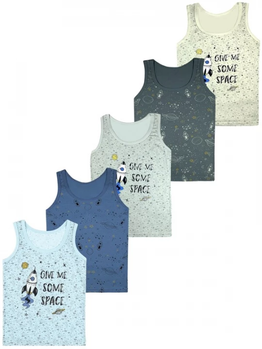 Foto van product LOREZA Onderhemd 'Jungen Unterhemden Space' gemengde kleuren