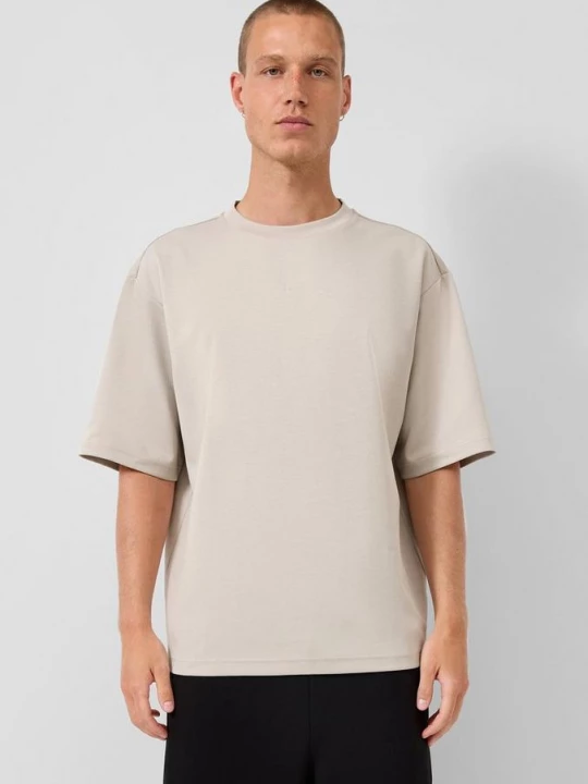 Foto van product Los T-shirt met geborduurd logo QS beżowy