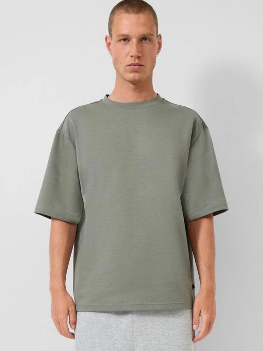 Foto van product Los T-shirt met geborduurd logo QS olijfgroen