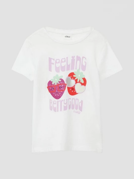 Foto van product Losjes vallend T-shirt van jersey met effectprint s.Oliver wit