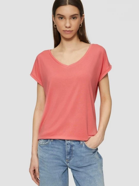 Foto van product Losjes vallend T-shirt van lyocellmix QS