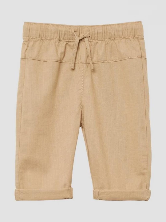 Foto van product Losjes vallende katoenen broek met linnen look s.Oliver bruin