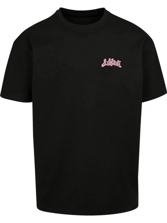 Foto van product Lost Youth Shirt 'Flower Waves' ecru / blauw / rosa / zwart