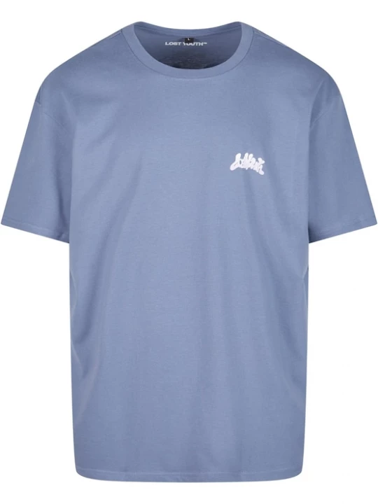 Foto van product Lost Youth Shirt 'Flowers' nude / smoky blue / lichtgeel / wit