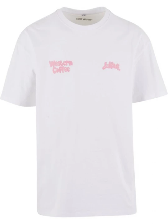 Foto van product Lost Youth Shirt 'Western Coffee' rosa / wit