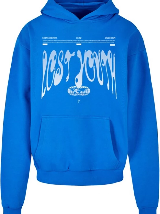 Foto van product Lost Youth Sweatshirt 'Authentic' kobaltblauw / lichtgrijs / wit