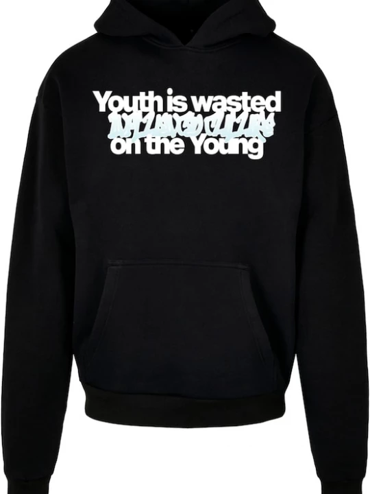 Foto van product Lost Youth Sweatshirt 'Wasted' turquoise / zwart / wit